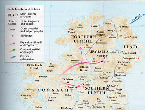 Map of the O'Neill expansion into Ulster